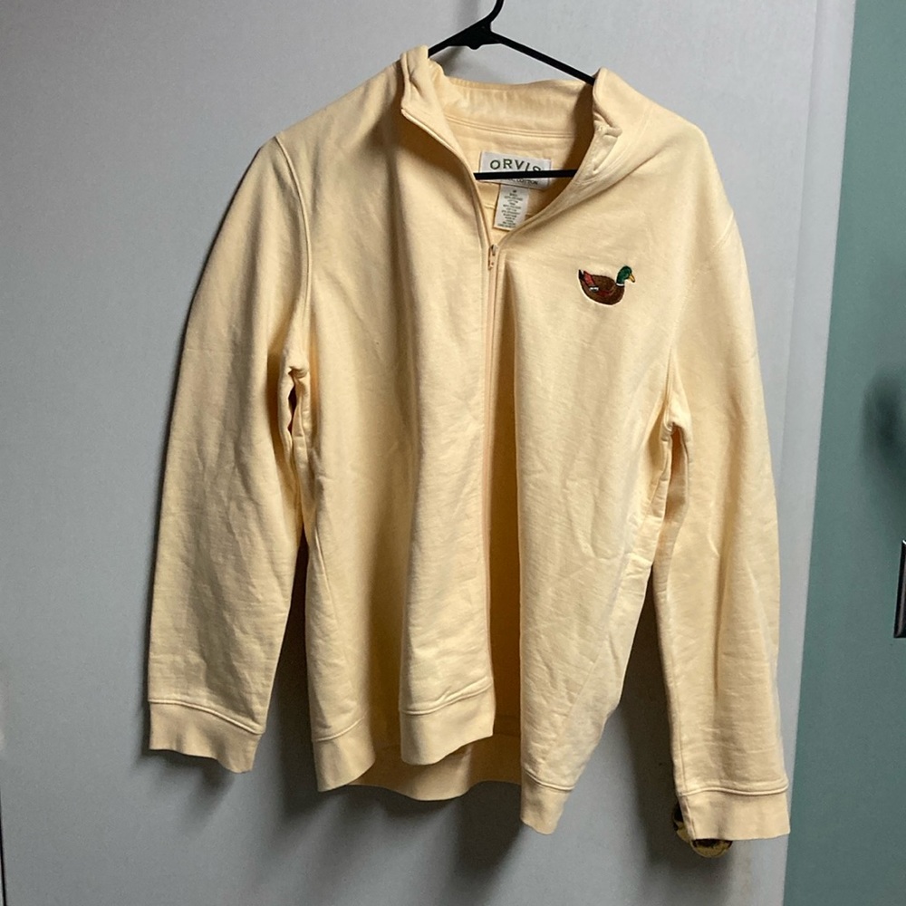 Yellow Orvis Duck Zip Up Jacket